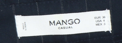 Mango Women's Black Striped Trousers Size 8