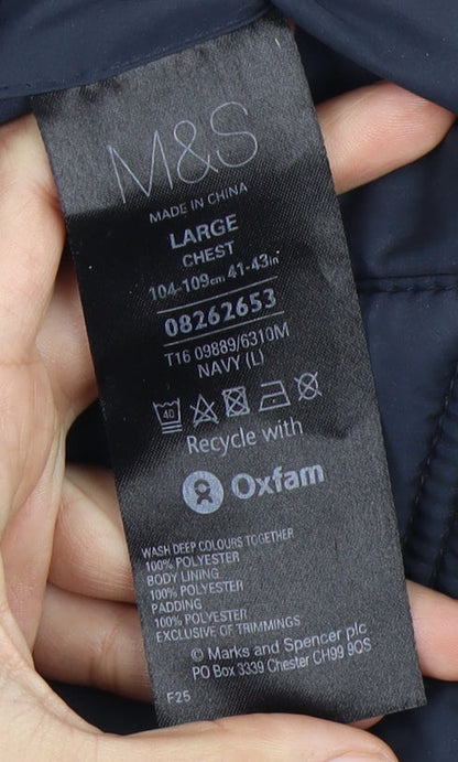 Mens UK Size L Marks and Spencer Blue Puffer Jacket