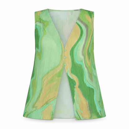 Womens UK Size 4 Pull & Bear Green Basic Blouse