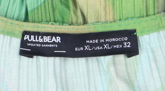Womens UK Size 4 Pull & Bear Green Basic Blouse
