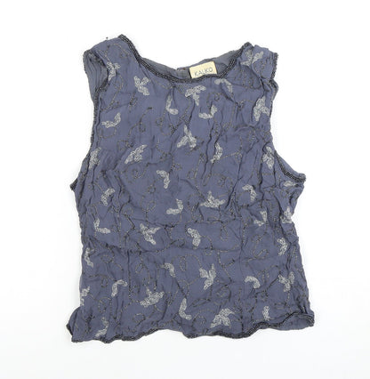 Womens UK Size 14 Kaliko Blue Basic Blouse