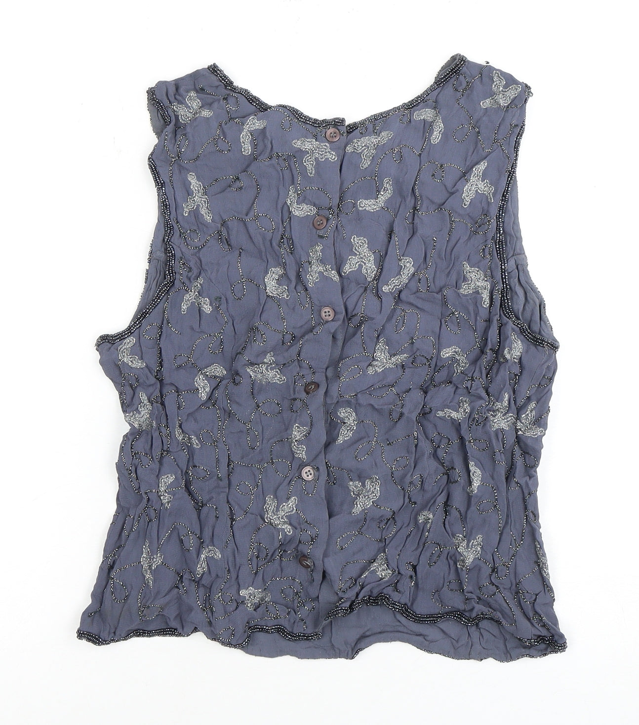 Womens UK Size 14 Kaliko Blue Basic Blouse