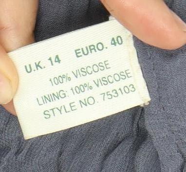 Womens UK Size 14 Kaliko Blue Basic Blouse