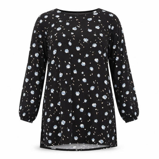 Evans Women's Black Floral Dress Size 18 V-Neck