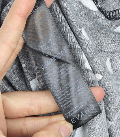 Evans Women's Black Floral Dress Size 18 V-Neck