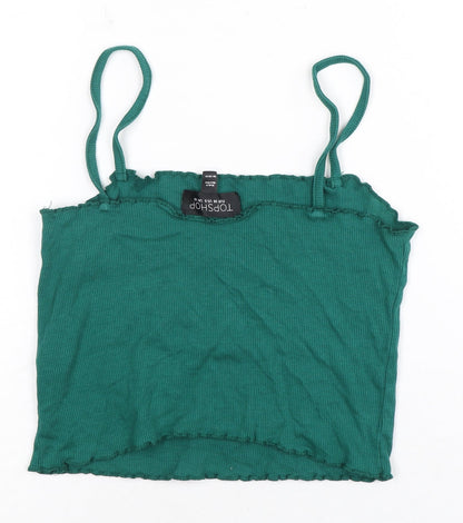 Womens UK Size 10 Topshop Green Camisole Tank