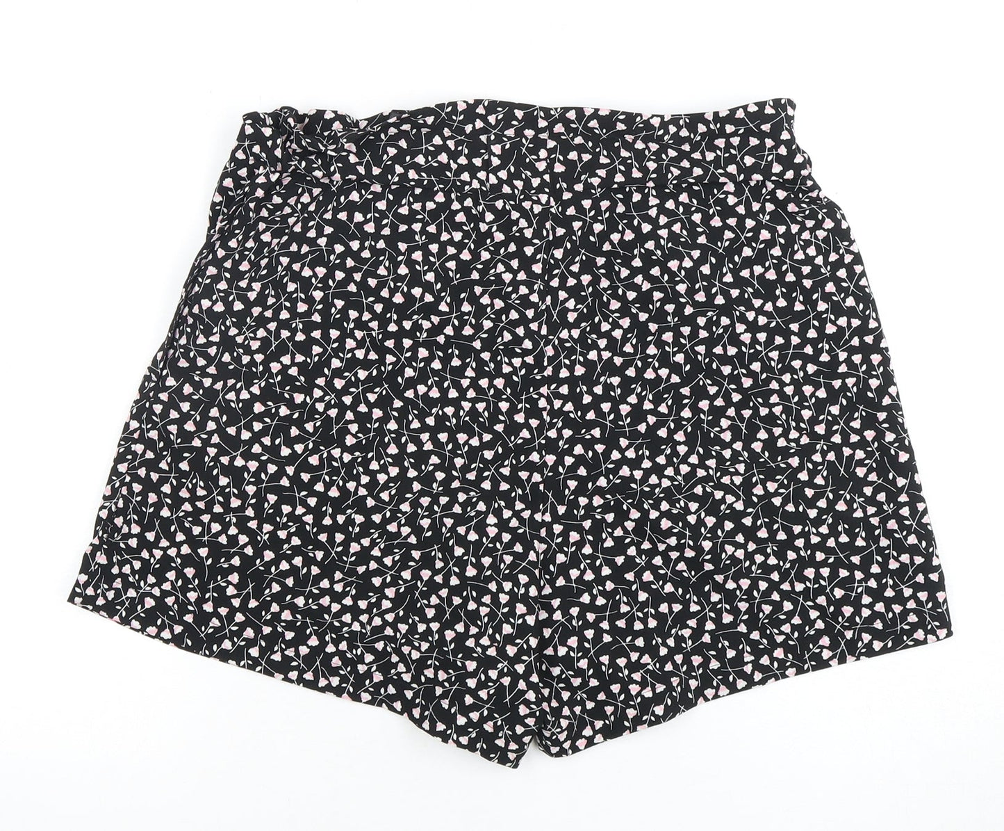 Monki Women's Black Floral Print Shorts S