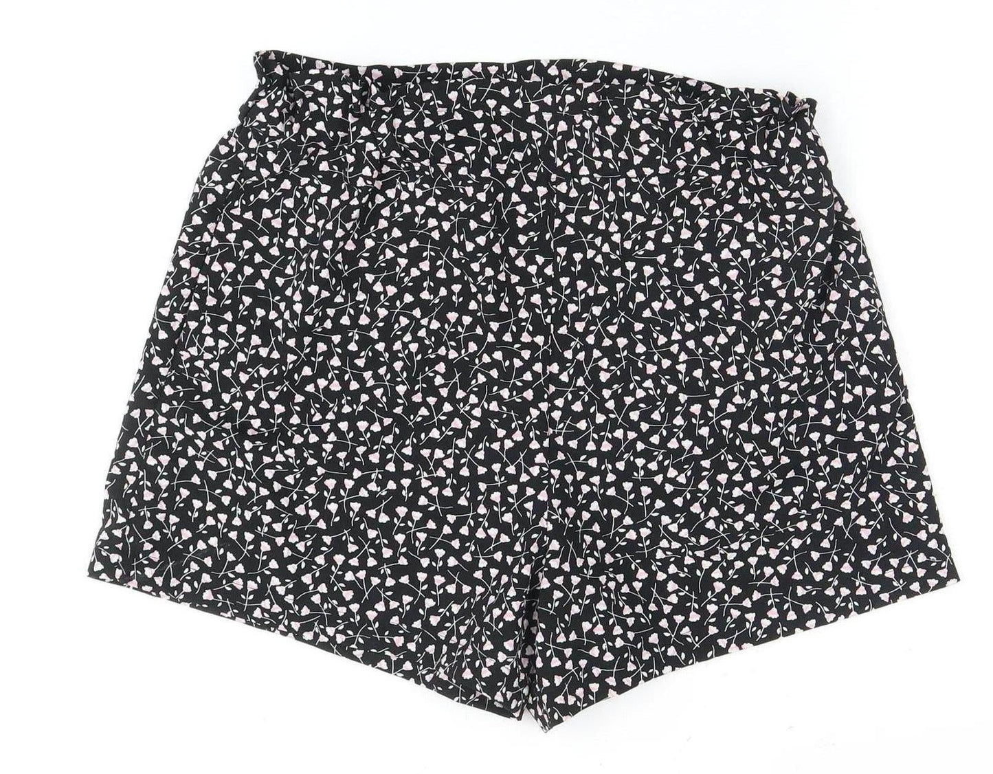 Monki Women's Black Floral Print Shorts S