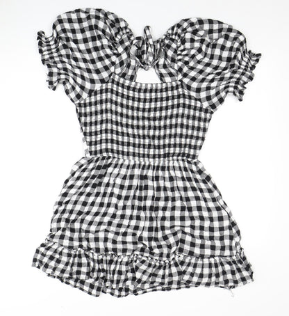 Dizzy Lizzy Women's Black & White A-Line Dress S