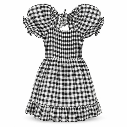 Dizzy Lizzy Women's Black & White A-Line Dress S