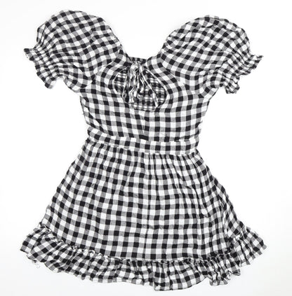 Dizzy Lizzy Women's Black & White A-Line Dress S