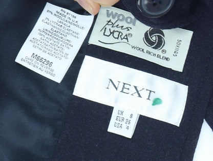 Next Women's Black Suit Jacket Size 8 Wool Blend