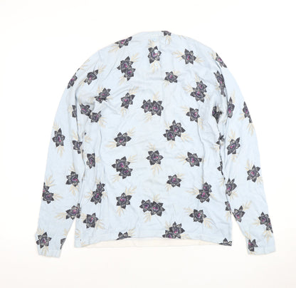 Next Women Blue Floral Long Sleeve Shirt Size 12