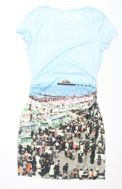 Oui Women's Multicoloured Jersey Dress Size 10