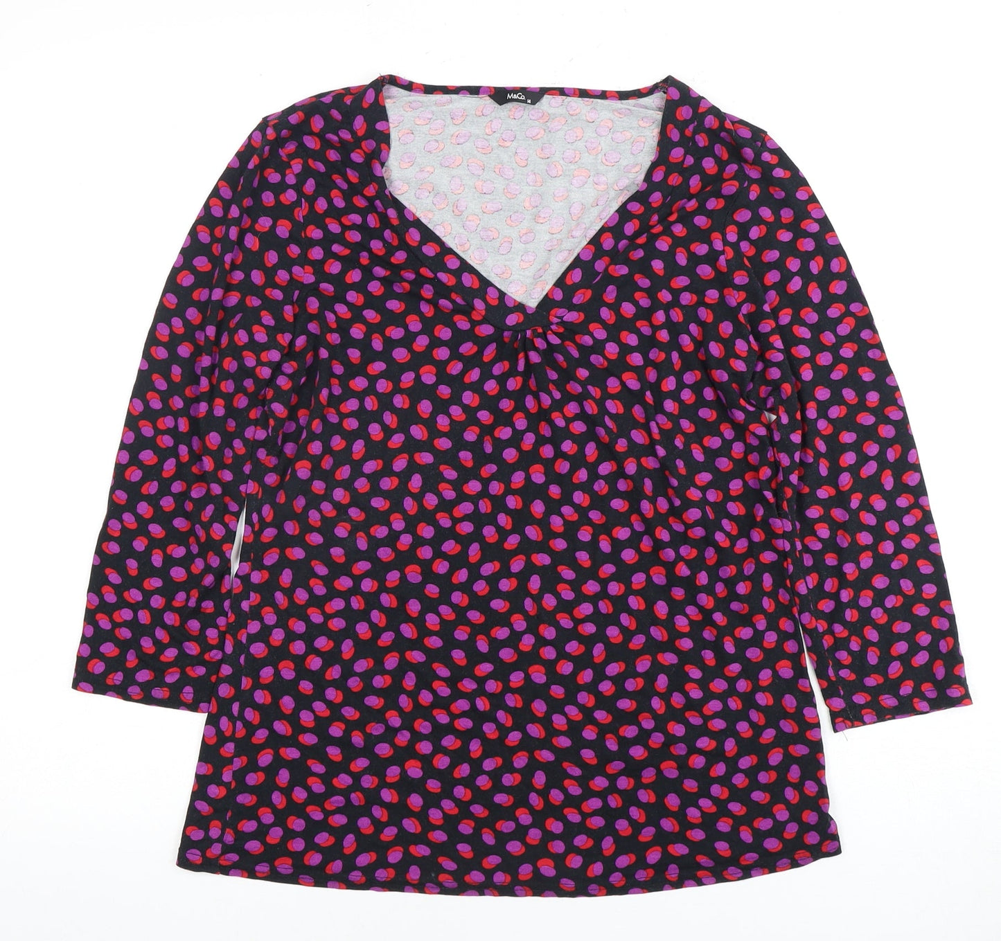 Marks and Spencer Women's Multicoloured V-Neck T-Shirt, Size 12