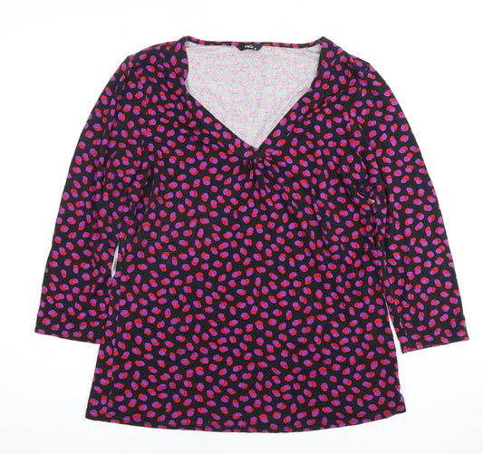 Marks and Spencer Women's Multicoloured V-Neck T-Shirt, Size 12