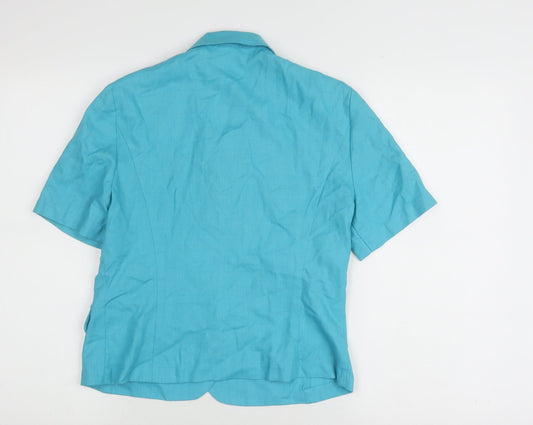 Country Casuals Women's Blue Linen Blazer Size 10