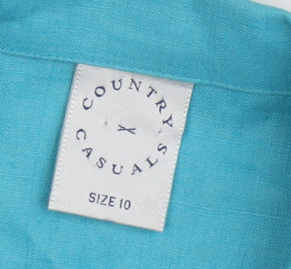 Country Casuals Women's Blue Linen Blazer Size 10