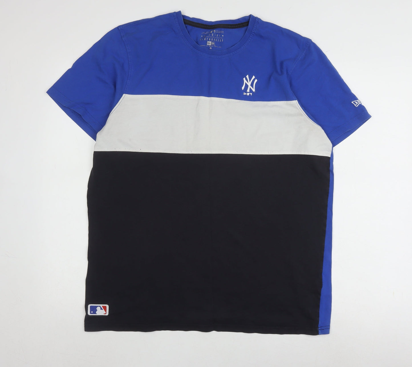 New Era Men's XL Blue Colourblock Sports T-Shirt