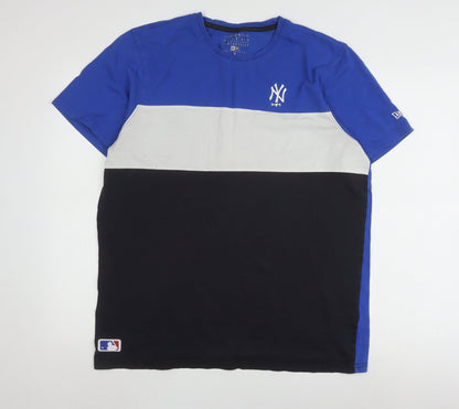 New Era Men's XL Blue Colourblock Sports T-Shirt