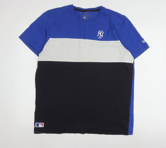 New Era Men's XL Blue Colourblock Sports T-Shirt
