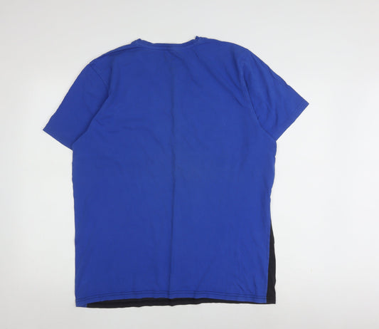 New Era Men's XL Blue Colourblock Sports T-Shirt