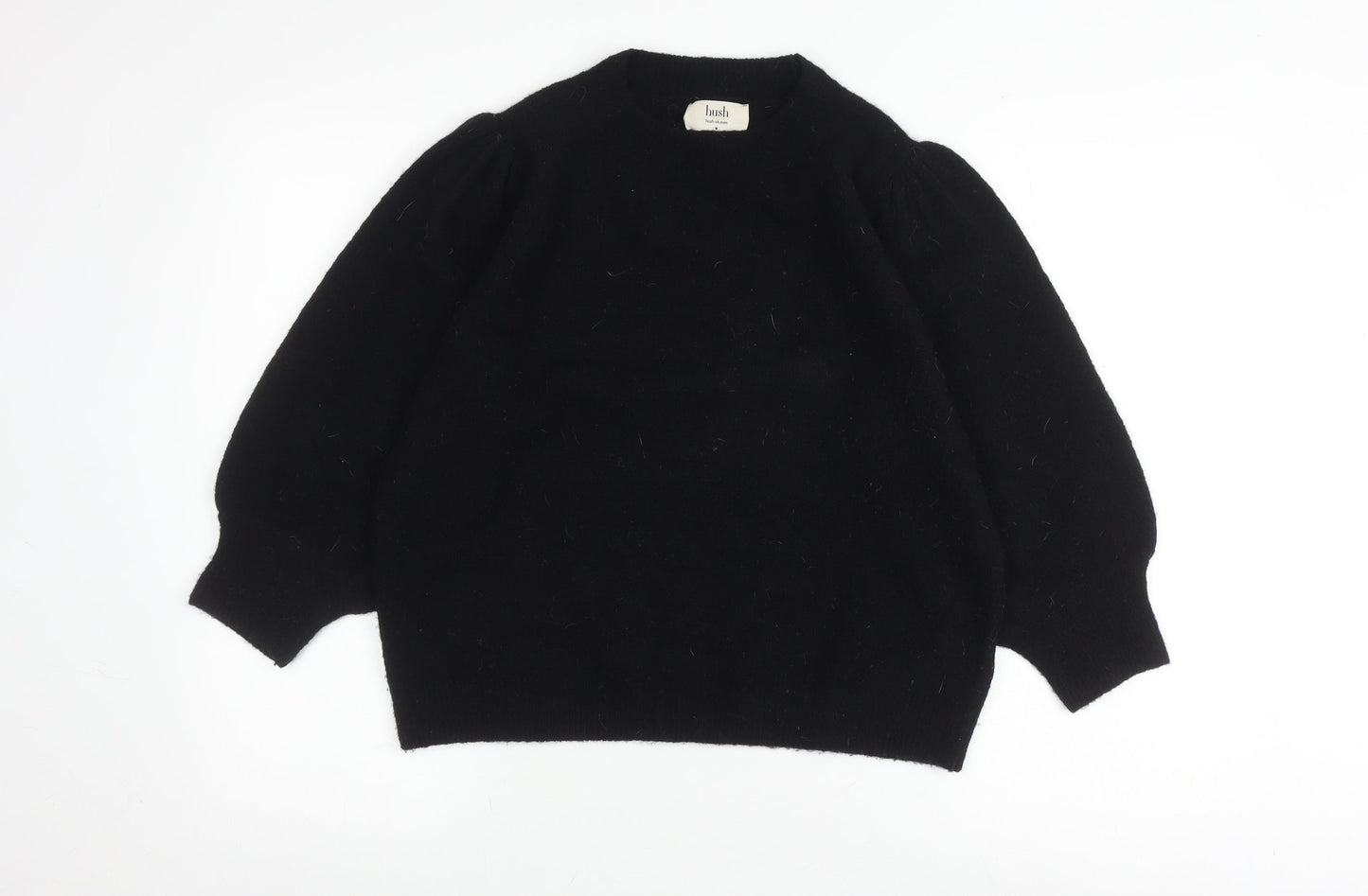 Hush Women's Black Crew Neck Jumper Size M