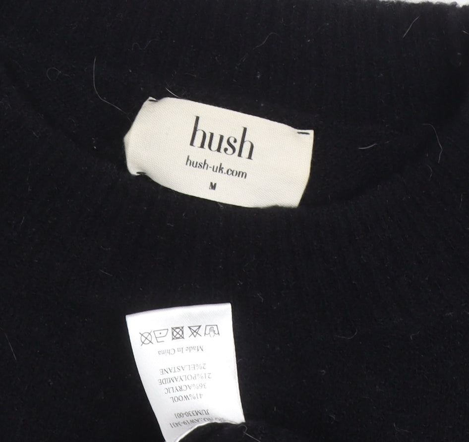 Hush Women's Black Crew Neck Jumper Size M