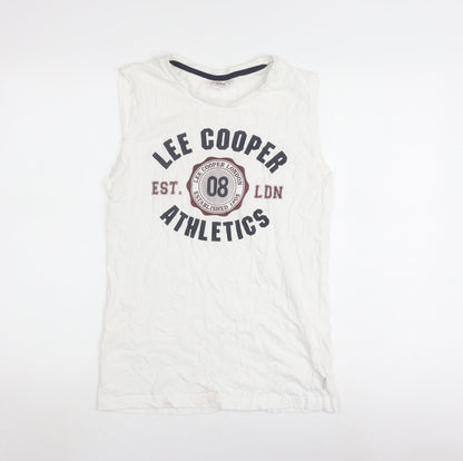 Lee Cooper Men's White XS Athletic Graphic T-Shirt