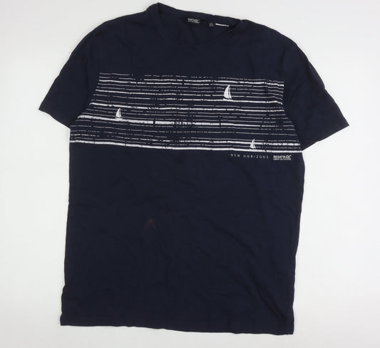 Regatta Men's Navy Graphic T-Shirt Size M