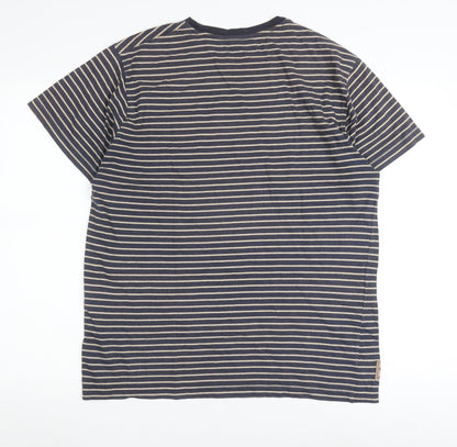 Regatta Men's Blue Stripe T-Shirt L Cotton Blend