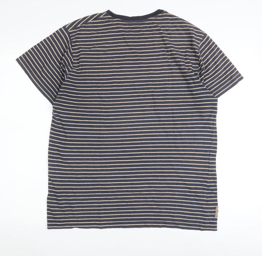 Regatta Men's Blue Stripe T-Shirt L Cotton Blend