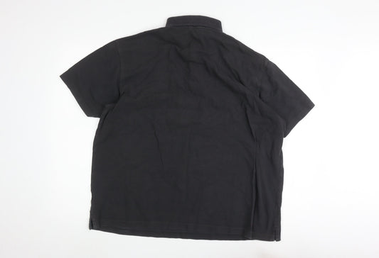 Men's Black XL Cotton Polo Shirt - Casual Wear