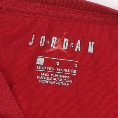 Jordan Boys Red T-Shirt L Regular Fit Logo