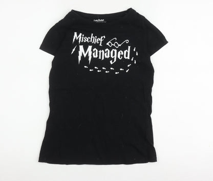 Harry Potter Unisex Kids Black Mischief Managed T-Shirt, 6 Years