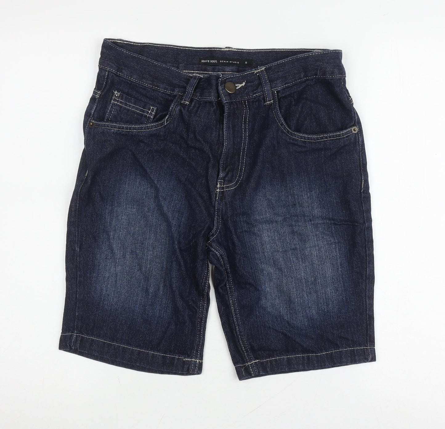 Brave Soul Men's Blue Denim Shorts, Size S, Casual Style