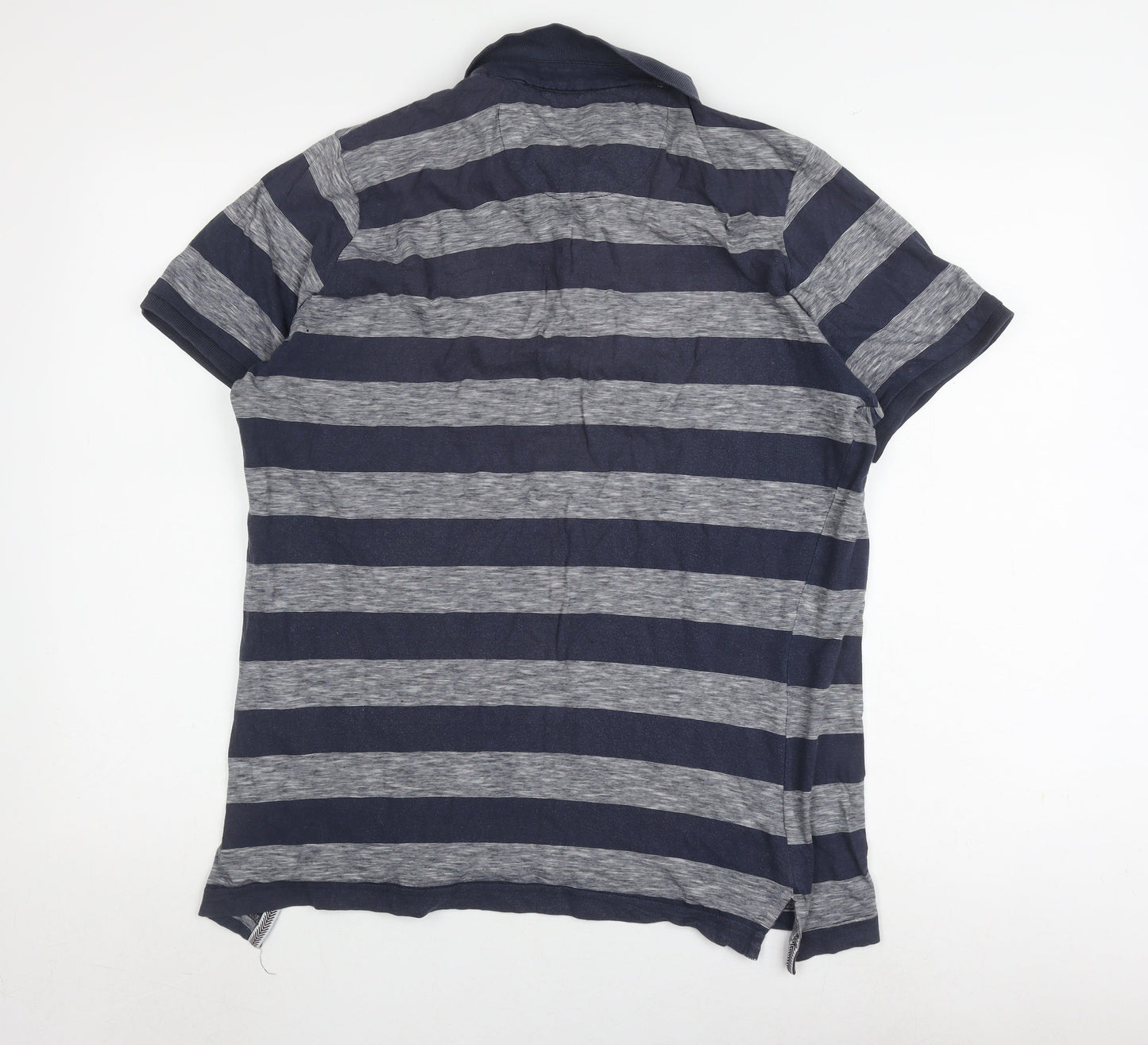 Brave Soul Men's XL Blue Striped Polo Shirt