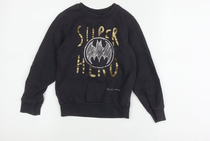 Batman Girls Black Graphic Sweatshirt Pullover 4 Years
