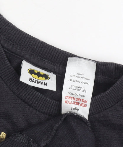Batman Girls Black Graphic Sweatshirt Pullover 4 Years