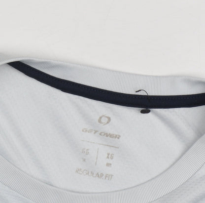 Get Over Men's White Gym T-Shirt XL Regular Fit