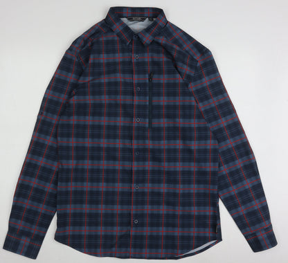 Regatta Men's Blue Plaid Long Sleeve Shirt M