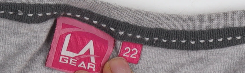 Womens UK Size 22 LA Gear Grey Basic T-Shirt