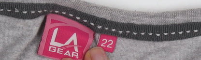 Womens UK Size 22 LA Gear Grey Basic T-Shirt