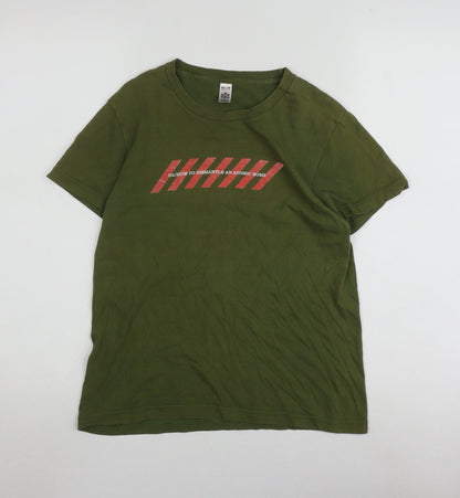 Womens UK Size L American Apparel Green Basic T-Shirt