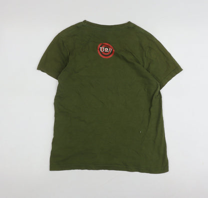 Womens UK Size L American Apparel Green Basic T-Shirt