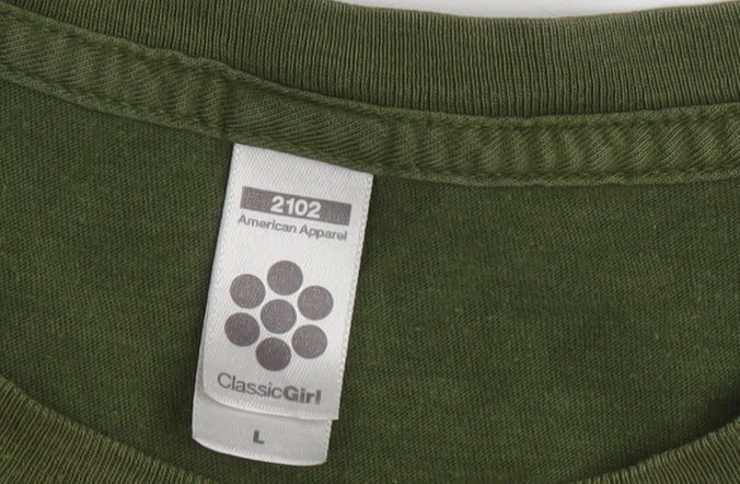 Womens UK Size L American Apparel Green Basic T-Shirt