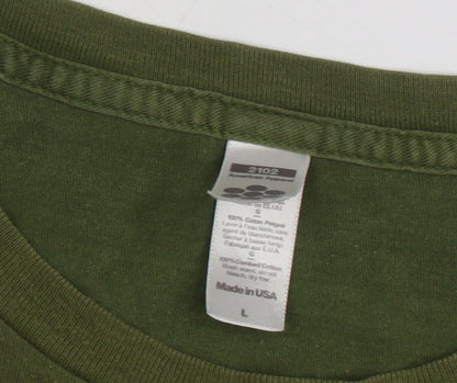 Womens UK Size L American Apparel Green Basic T-Shirt