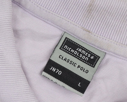 James & Nicholson Men's Purple Classic Polo L Short Sleeve