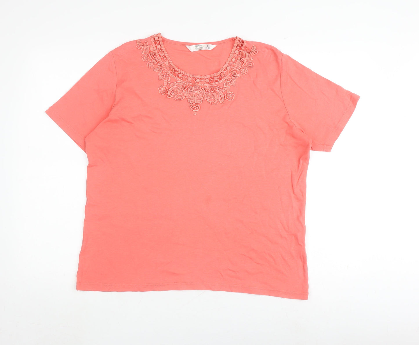 Womens UK Size 18 Honor Millburn Pink Basic T-Shirt