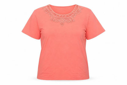 Womens UK Size 18 Honor Millburn Pink Basic T-Shirt